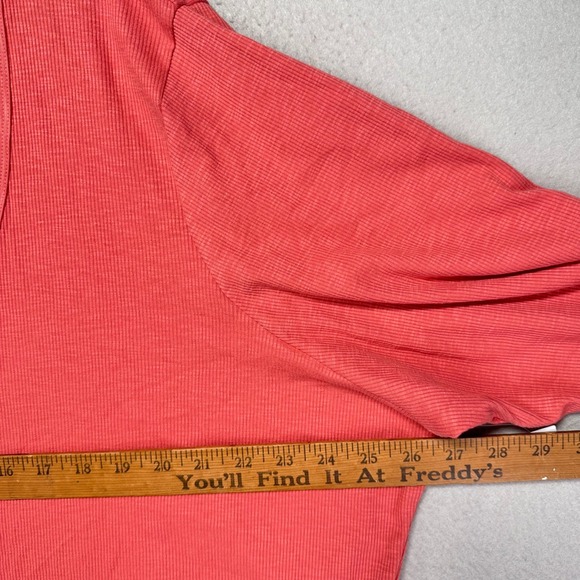 Old Navy Ribbed Blouse Womens 4X Scoop Neck Coral Pink Long Sleeve NWT - Picture 8 of 10